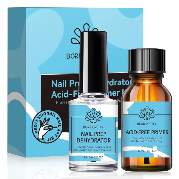 [US ONLY] Nail Prep Dehydrator Primer Kit Gel Nail Polish BORN PRETTY Nail Prep Dehydrator Primer Kit 15ml 