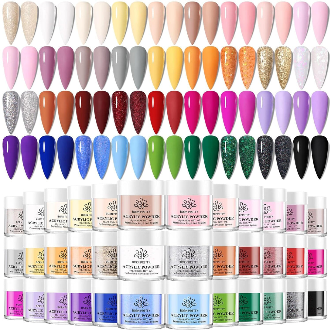 [US ONLY] Acrylic Nail Kit Acrylic Powder And Liquid Set Nail Powder BORN PRETTY 36 Colors All Seasons 