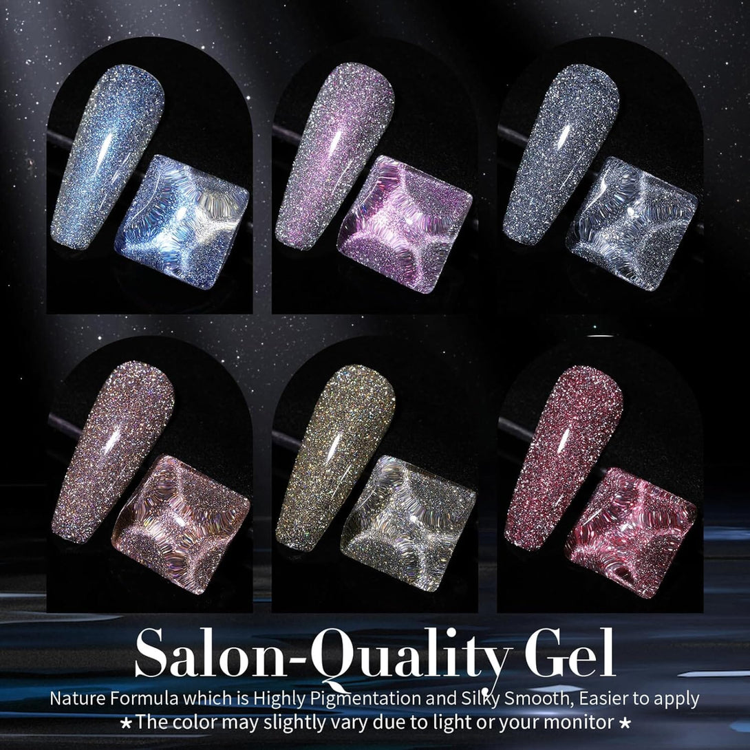 [US ONLY] 6 Colors 10ml Reflective Glitter Gel Polish Set Gel Nail Polish BORN PRETTY 