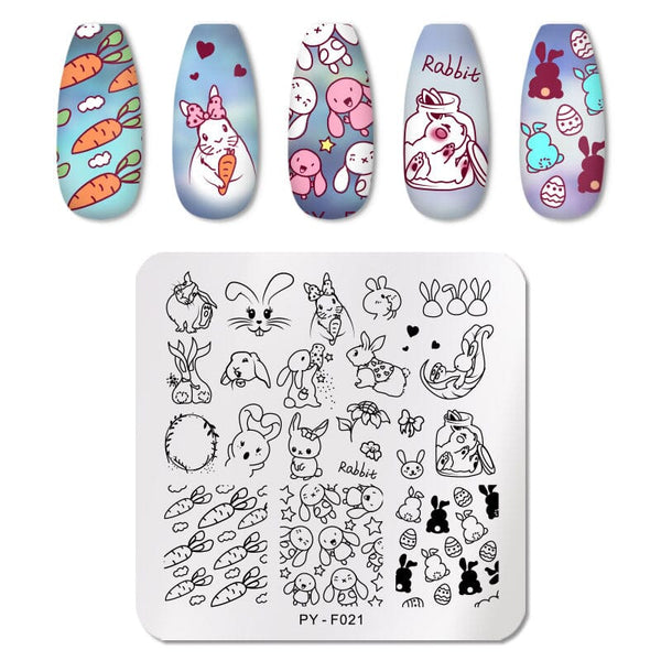 Nail Stamping Plate (Butterflies, Flowers, Animals, Geometry, Letters) Stamping Nail No Brand F021 