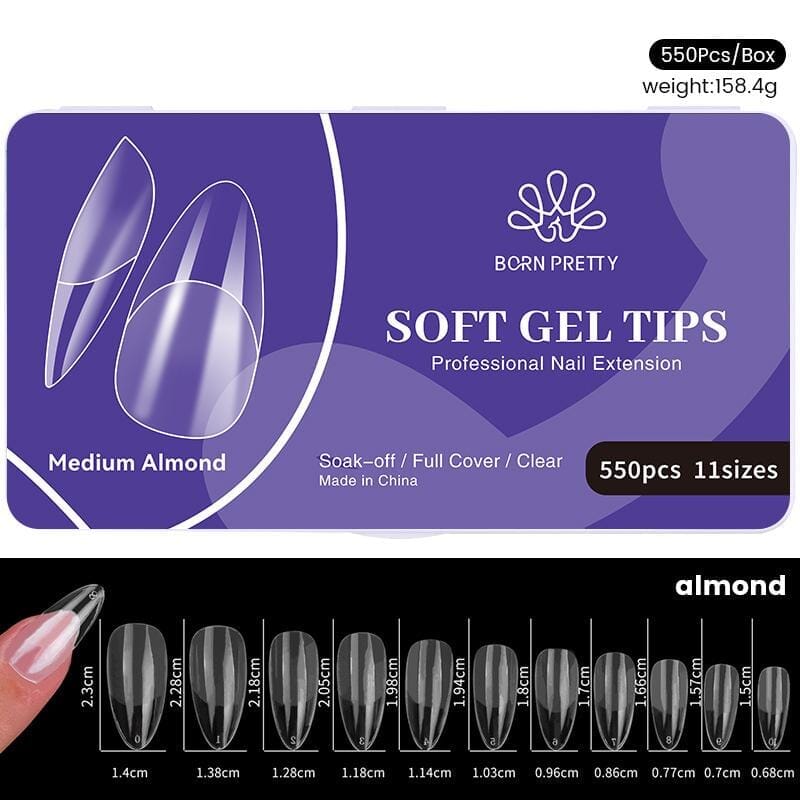550pcs Almond Soft Gel Tips in Box Tools & Accessories BORN PRETTY 