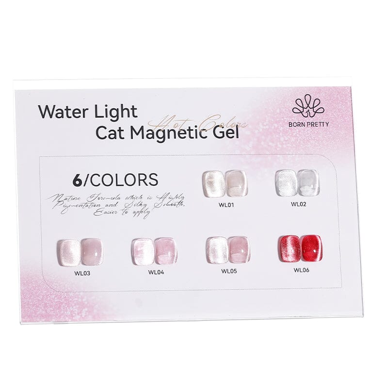 Color Card for Water Light Cat Magnetic Gel (SKU:58465) Gel Nail Polish BORN PRETTY 