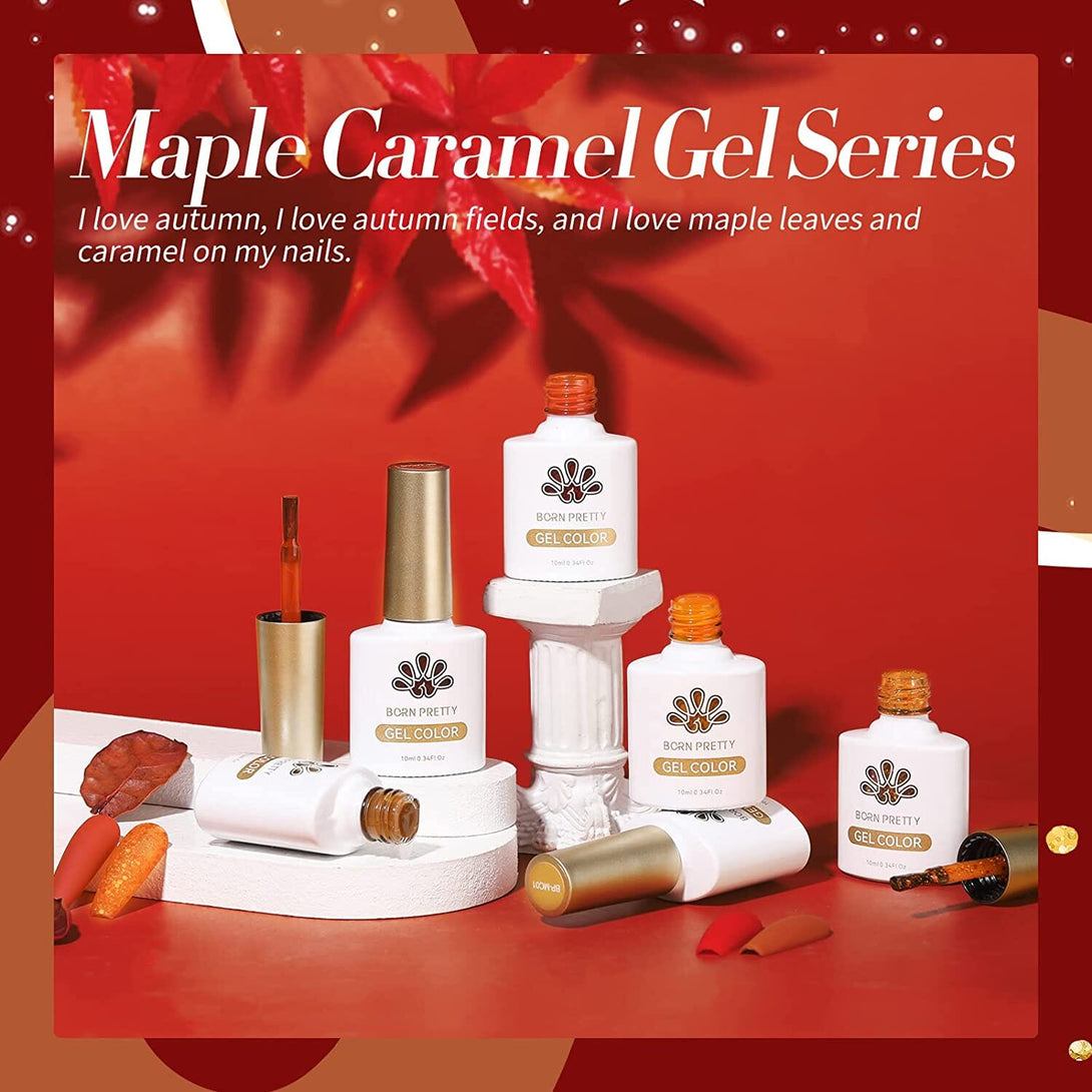 [US ONLY] 6 Colors Maple Caramel Gel Polish Set Kits & Bundles BORN PRETTY 