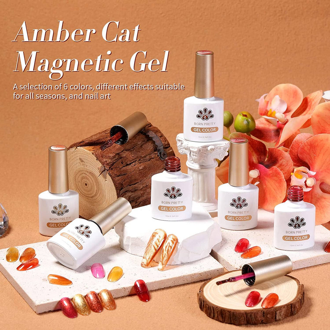 [US ONLY] 6 Colors Amber Cat Magnetic Gel Kits & Bundles BORN PRETTY 