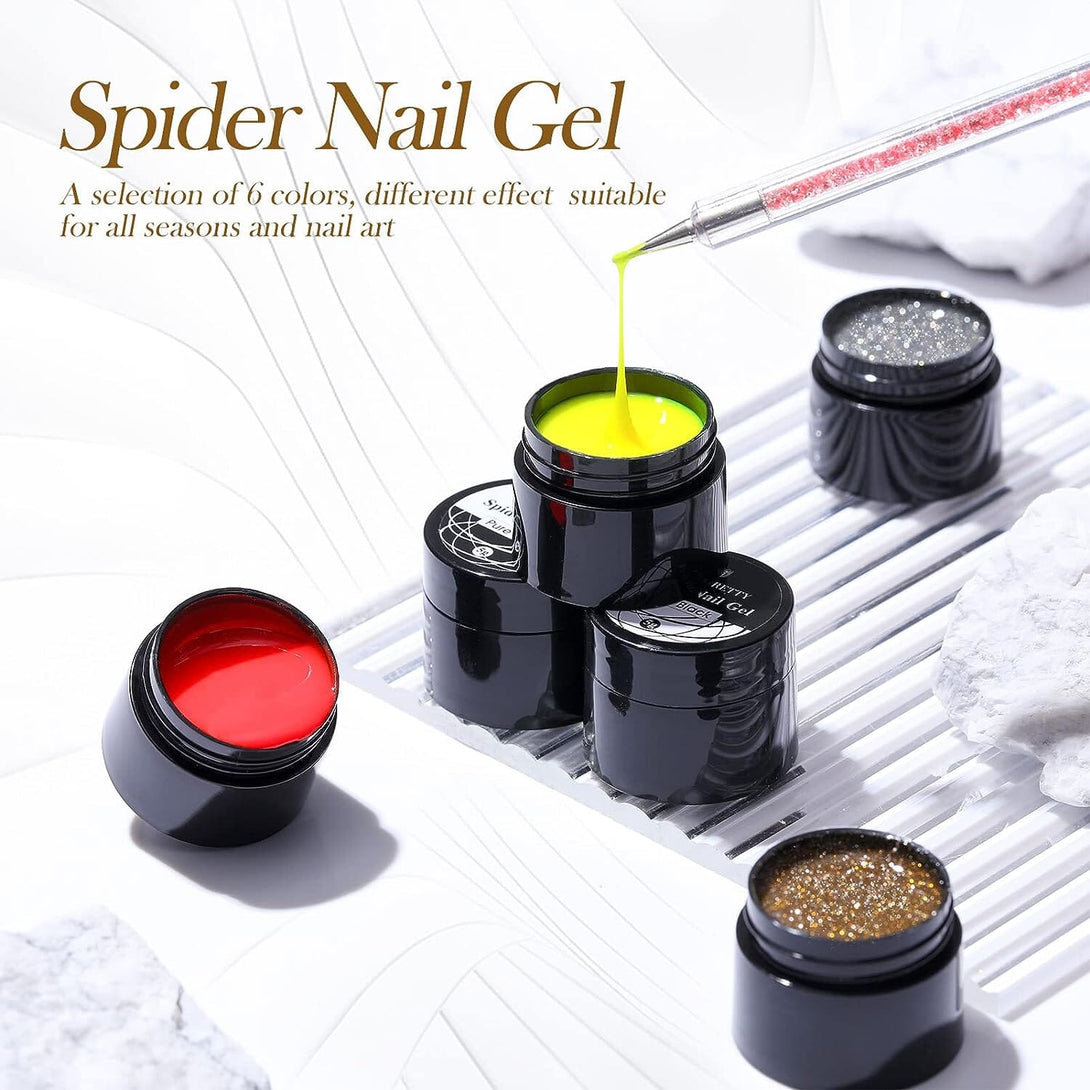 [US ONLY] 6pcs Spider Drawing Nail Gel Set US ONLY BORN PRETTY 