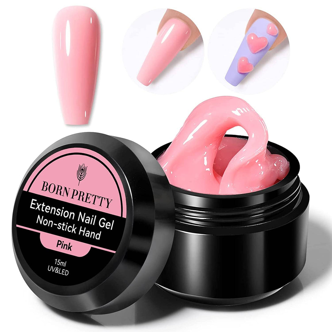[US ONLY] Pink Non Stick Hand Extension Nail Gel Gel Nail Polish BORN PRETTY 