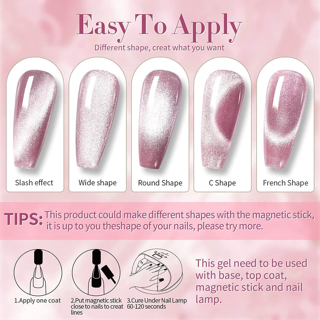 [US ONLY] Jelly Pink Snowlight Magnetic 6 Colors Gel Polish Set 10ml Kits & Bundles BORN PRETTY 