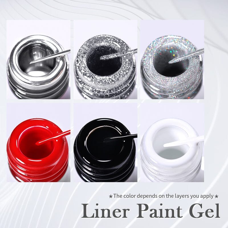 6 Colors Liner Paint Gel Set 10ml Gel Nail Polish BORN PRETTY 