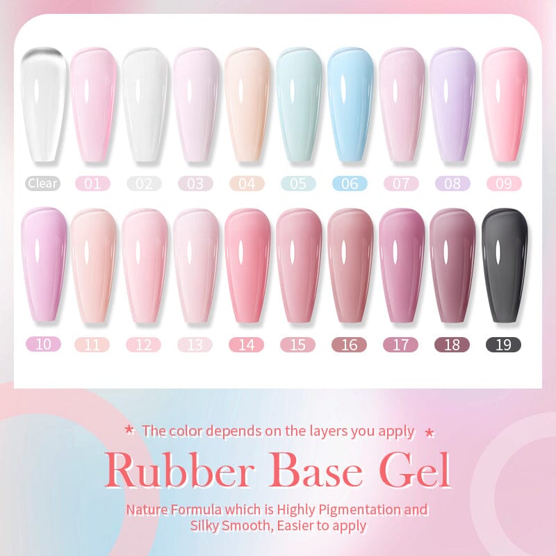 Rubber Base Gel 15ml Gel Nail Polish BORN PRETTY 20 Colors 