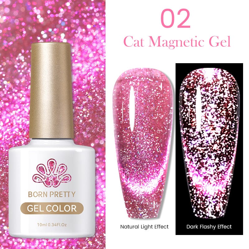 Reflective Cat Magnetic Gel 10ml Gel Nail Polish BORN PRETTY 02 