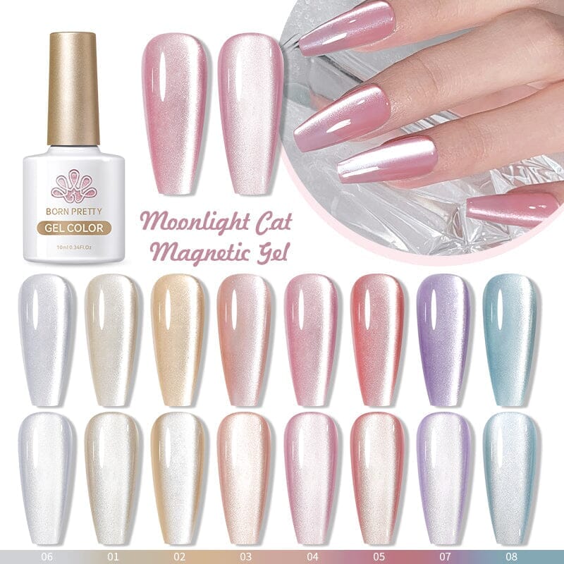 8 Colors Moonlight Cat Magnetic Gel Polish Set 10ml Gel Nail Polish BORN PRETTY 