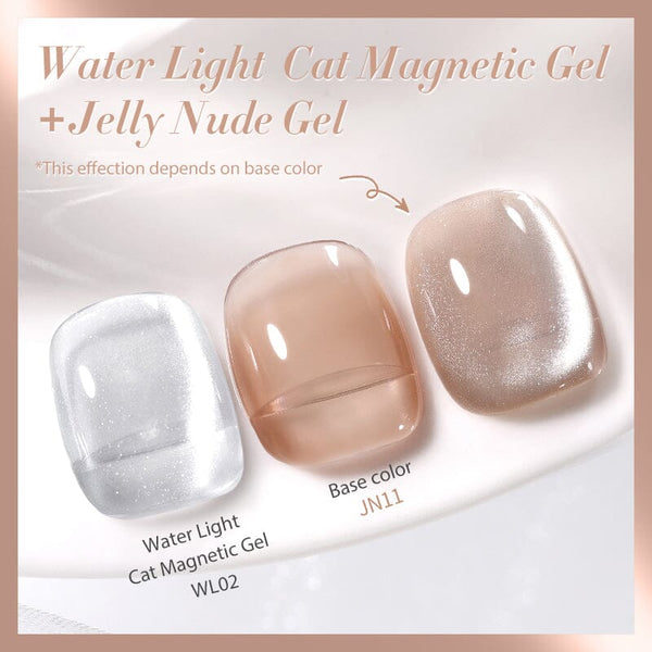 2pcs Set #09 Water Light Cat Magnetic Gel & Jelly Nude Gel