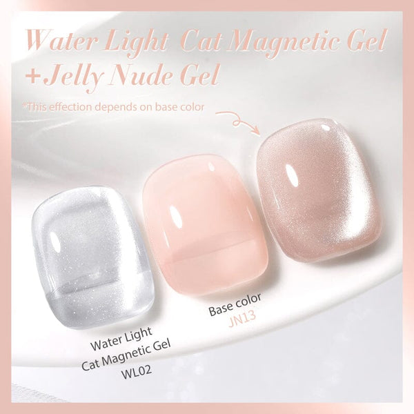 2pcs Set #10 Water Light Cat Magnetic Gel & Jelly Nude Gel