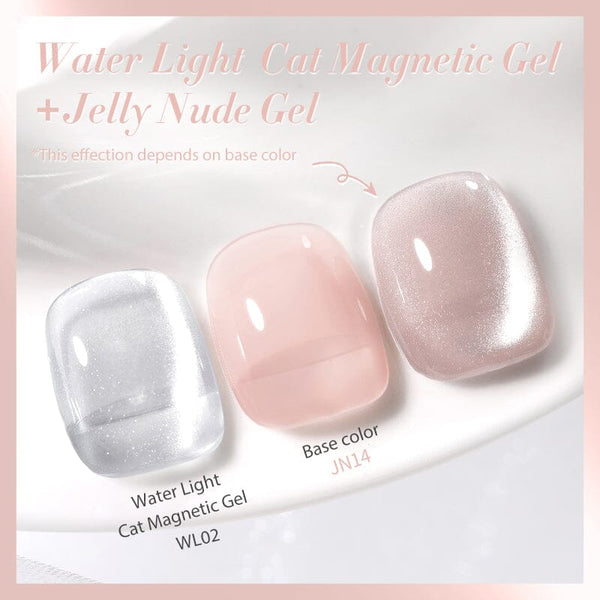 2pcs Set #11 Water Light Cat Magnetic Gel & Jelly Nude Gel Gel Nail Polish BORN PRETTY 