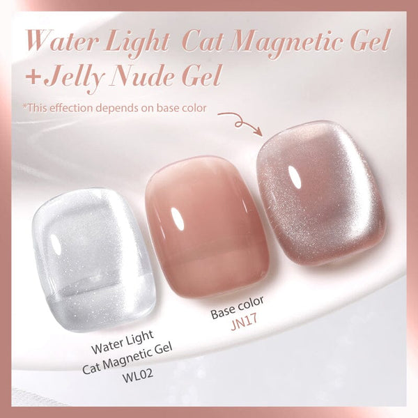 2pcs Set #12 Water Light Cat Magnetic Gel & Jelly Nude Gel