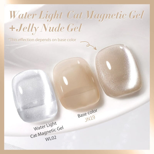 2pcs Set #13 Water Light Cat Magnetic Gel & Jelly Nude Gel