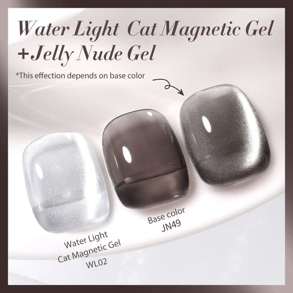 2pcs Set #19 Water Light Cat Magnetic Gel & Jelly Nude Gel