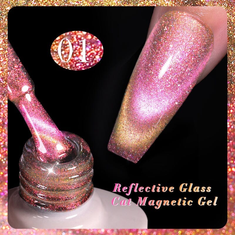 【Super Deals】Reflective Glass Cat Magnetic Gel 10ml Gel Nail Polish BORN PRETTY 01 