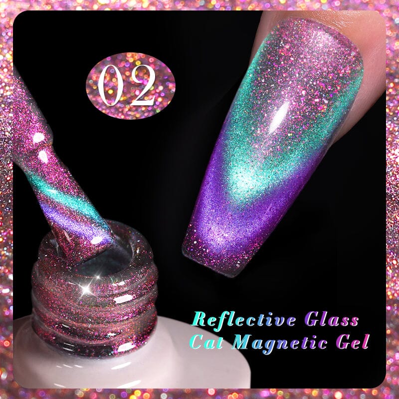 Reflective Glass Cat Magnetic Gel 10ml Gel Nail Polish BORN PRETTY 02 