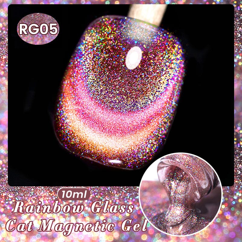 Rainbow Glass Cat Magnetic Gel 10ml Gel Nail Polish BORN PRETTY RG05 