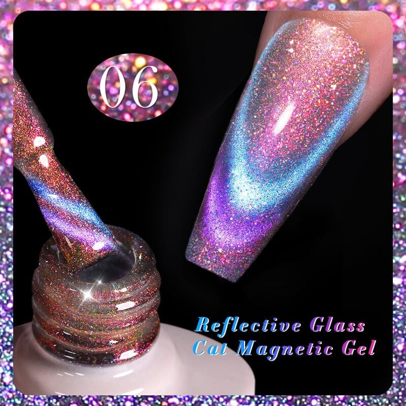 【Super Deals】Reflective Glass Cat Magnetic Gel 10ml Gel Nail Polish BORN PRETTY 06 