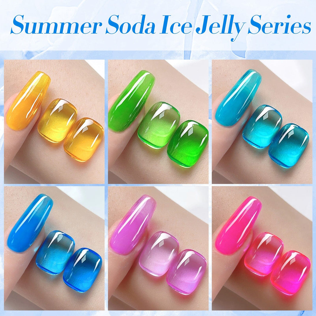 Summer Soda 6 Colors Gel Polish Set 7ml Spring Summer Ice Jelly Gel Gel Nail Polish BORN PRETTY 