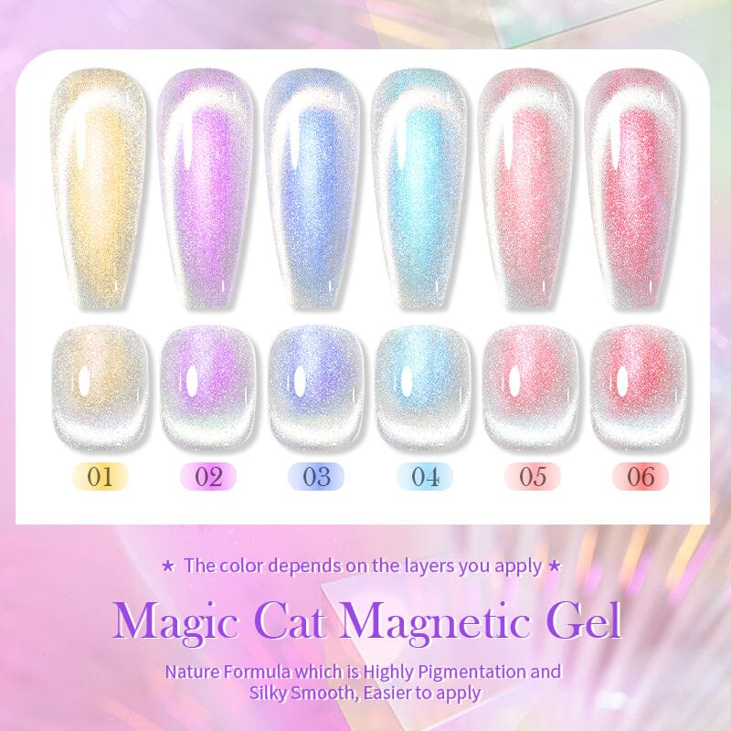 6 Colors Magic Cat Magnetic Gel 10ml Gel Nail Polish BORN PRETTY 
