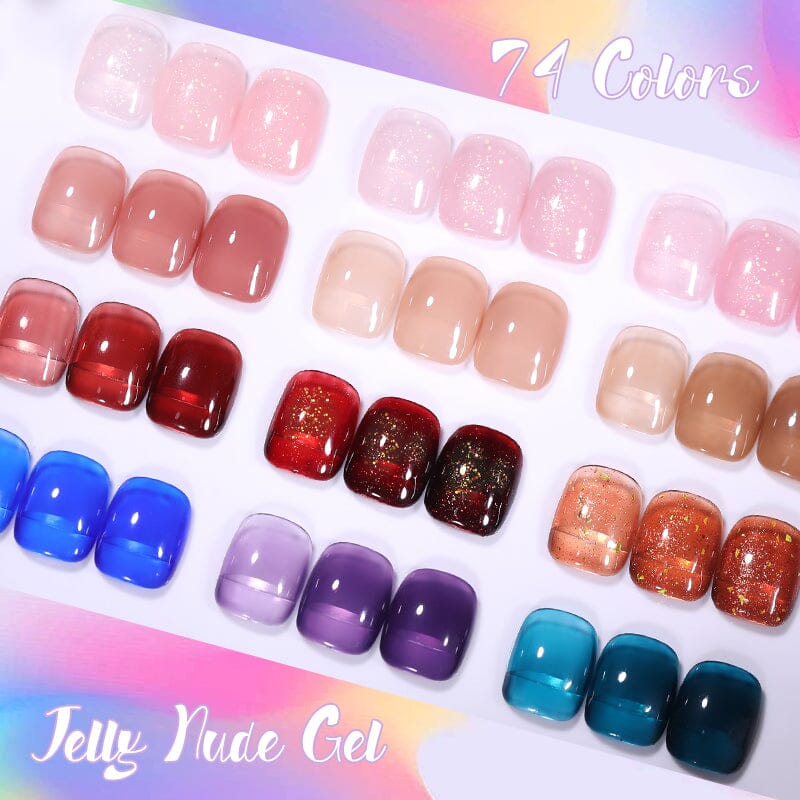 74 Colors Set Jelly Nude Gel Polish 10ml Kits & Bundles BORN PRETTY 
