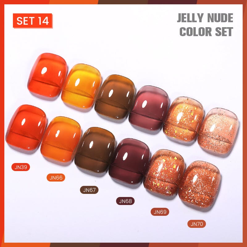 6 Colors Jelly Nude Gel Set 14 10ml Kits & Bundles BORN PRETTY 