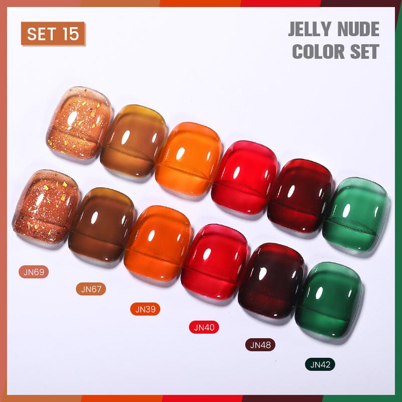 6 Colors Jelly Nude Gel Set 15 10ml Kits & Bundles BORN PRETTY 