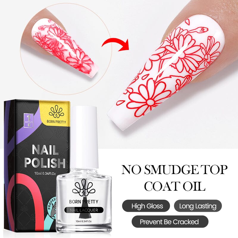 Nail Stamping Polish 10ml Stamping Nail BORN PRETTY No Smudge Top Coat Oil 
