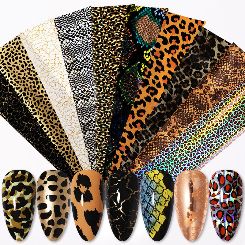  Leopard Print Nail Foil Transfer Sticker Nail Art Supplies  Leopard Skin Marble Pattern Nail Foils Nail Art Stickers Holographic Nail  Transfer Foils for Nails Designs Manicure Tips (10 Sheets) : Beauty