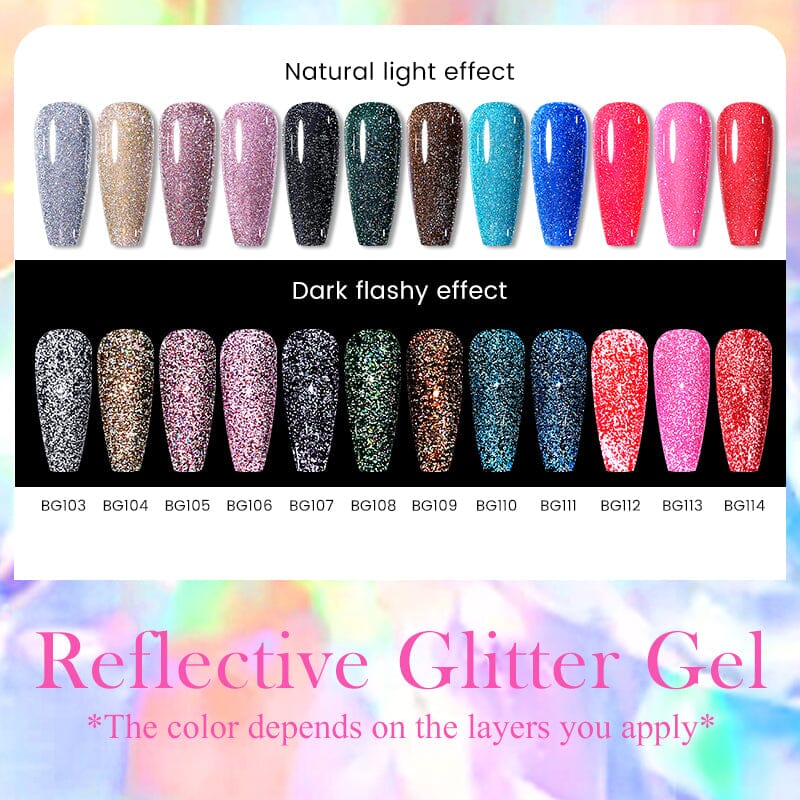 Reflective Glitter Gel Polish 15ml Gel Nail Polish BORN PRETTY 