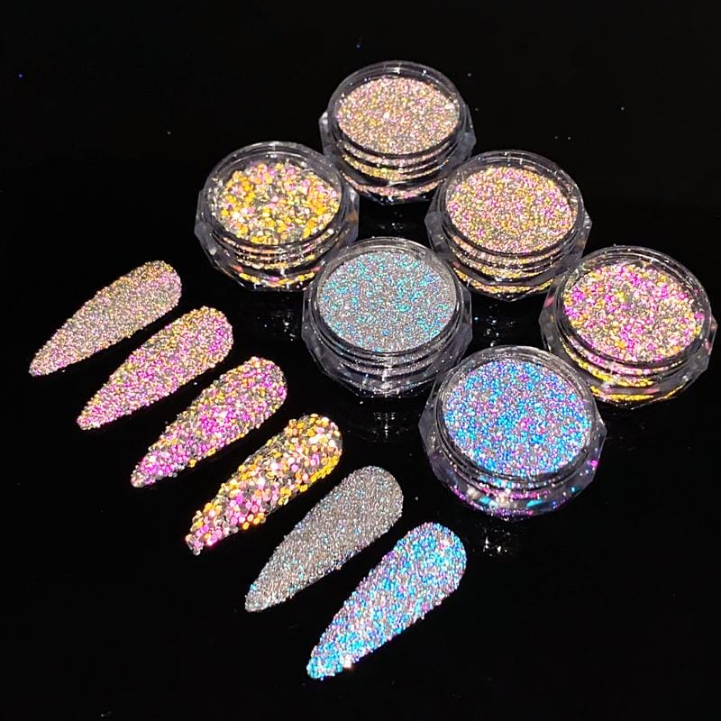 NEW Reflective Nail Glitter Powder Dust Sparkling Multi-colored