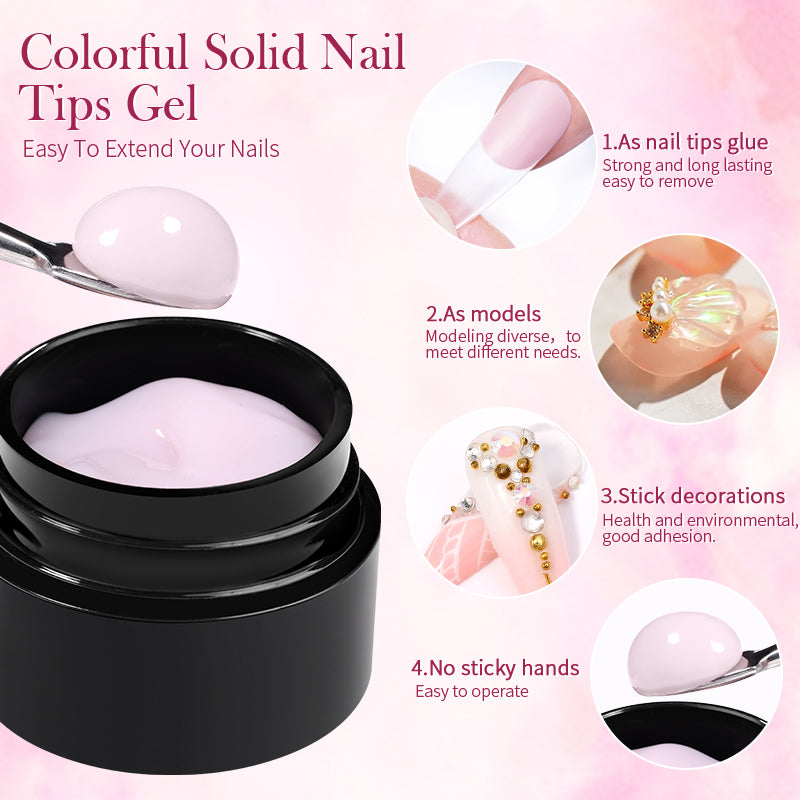 Colorful Solid Nail Tips Gel Transparent Nude Pink Function Gel 5g Gel Nail Polish BORN PRETTY 