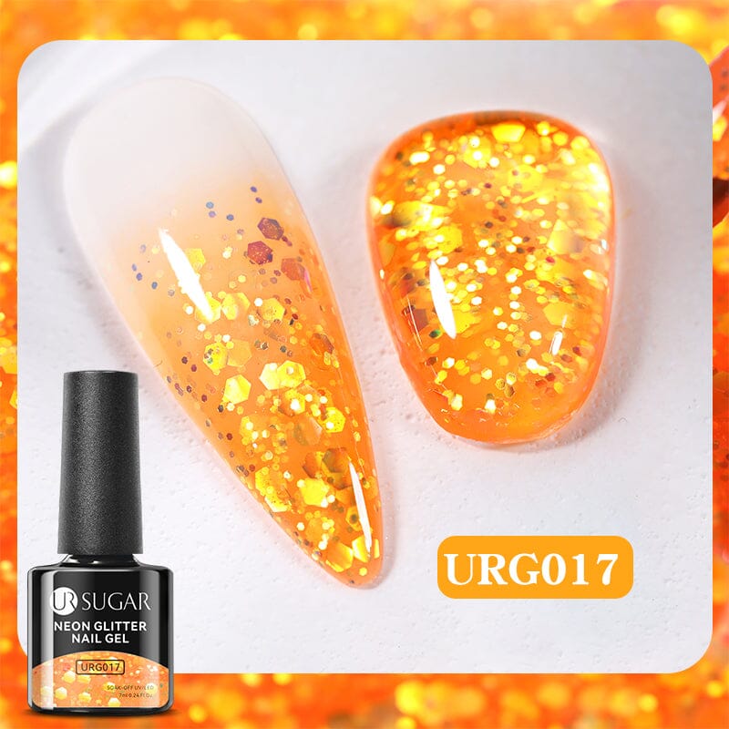 Neon Glitter Gel Polish 7ml Gel Nail Polish UR SUGAR URG017 