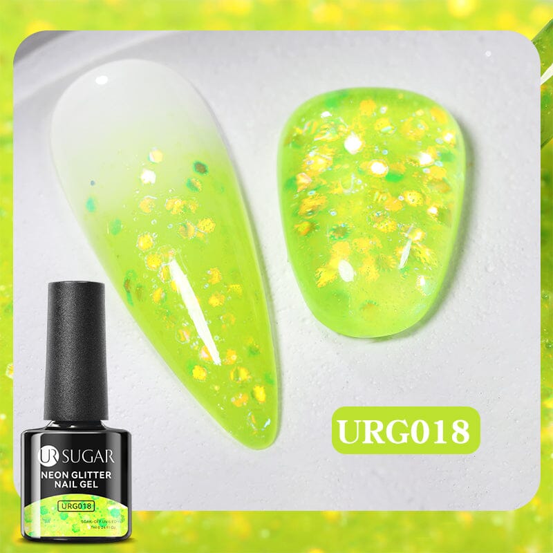 Neon Glitter Gel Polish 7ml Gel Nail Polish UR SUGAR URG018 