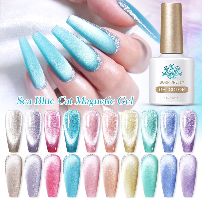 18 Colors Sea Blue Cat Magnetic Gel 10ml Kits & Bundles BORN PRETTY 