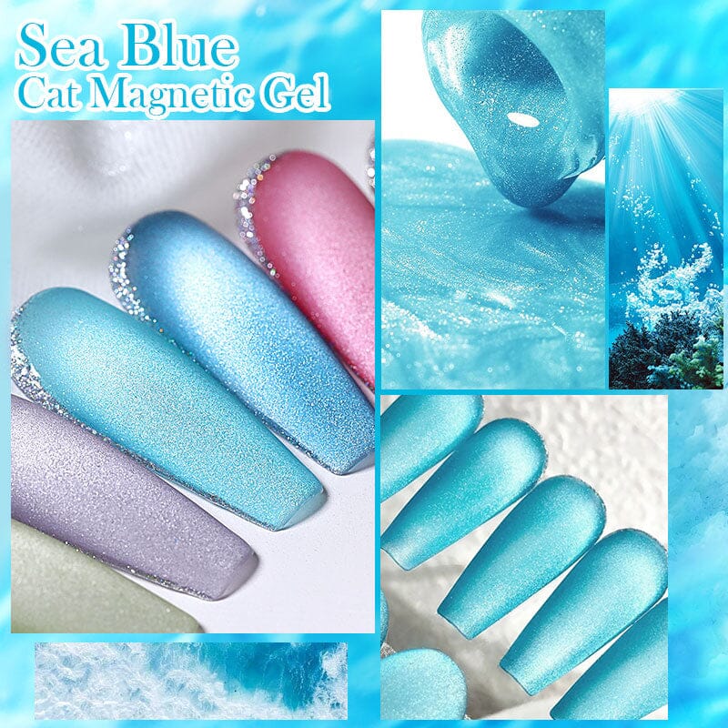 Sea Blue Cat Magnetic Gel 10ml Gel Nail Polish BORN PRETTY 