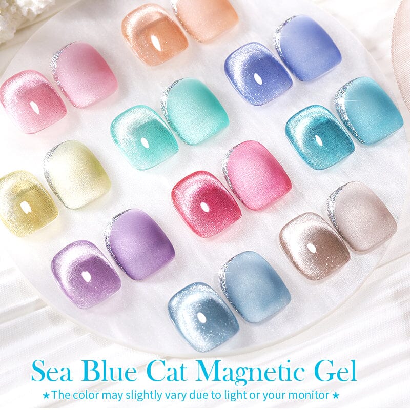 Sea Blue Cat Magnetic Gel 10ml Gel Nail Polish BORN PRETTY 