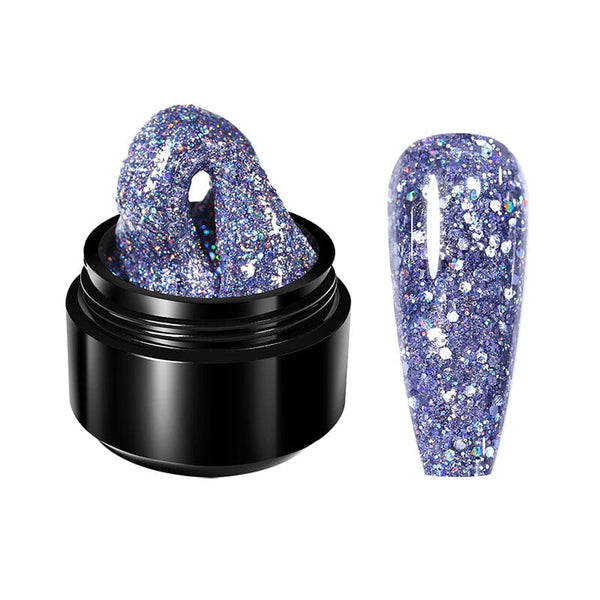 Purple Glitter Non Stick Hand Extension Nail Gel 15ml NSG12 Gel Nail Polish BORN PRETTY 