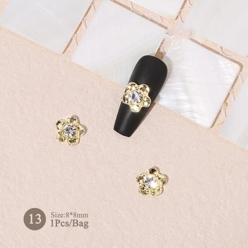 Silver Gold Bowknot Butterfly Rhinestones 3D Nail Decoration Nail Decoration BORN PRETTY 13 