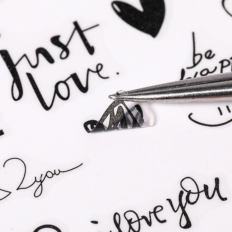 Black Love Heart Nail Sticker DIY Nails BORN PRETTY 