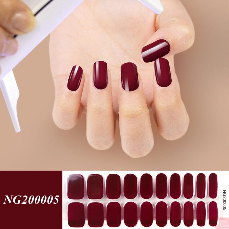 20 Tips Semi Cured Gel Nail Strips DIY Nails BORN PRETTY NG200005 