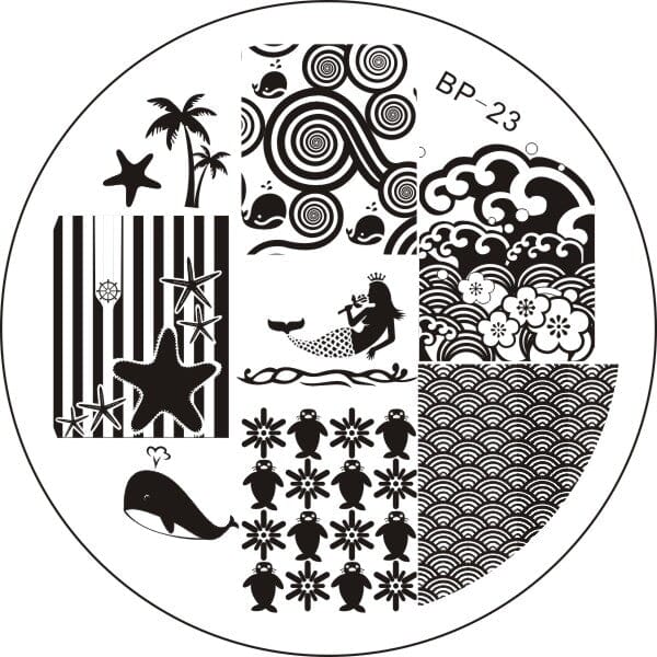 Square Round Nail Stamping Plates Stamping Nail BORN PRETTY 23 