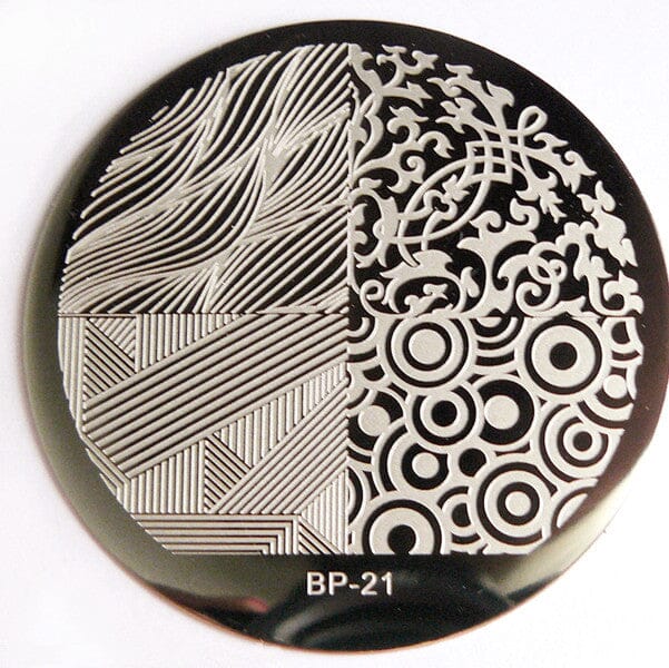 Square Round Nail Stamping Plates Stamping Nail BORN PRETTY 21 