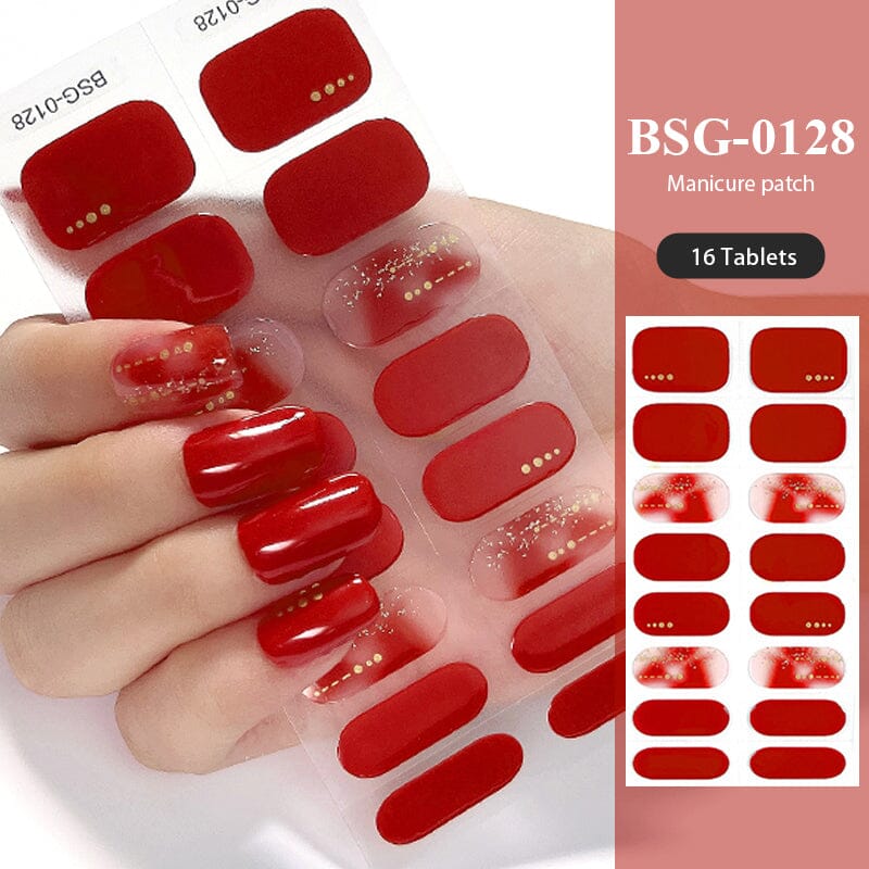 16pcs Semi Cured Gel Nail Strips BSG-0128 Nail Sticker BORN PRETTY 