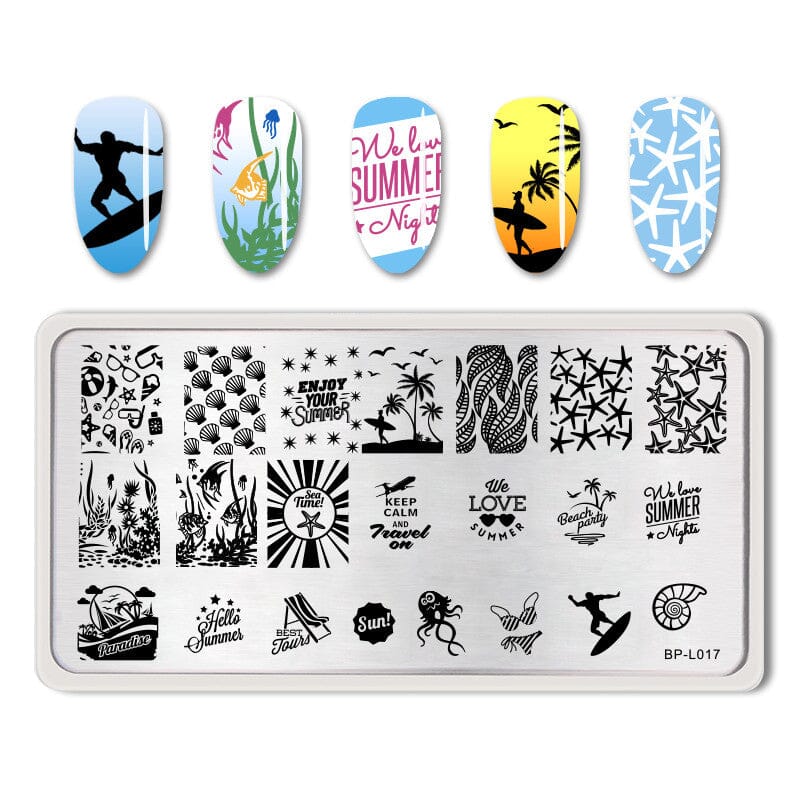 Rectangle Nail Stamping Plates Stamping Nail BORN PRETTY L017 