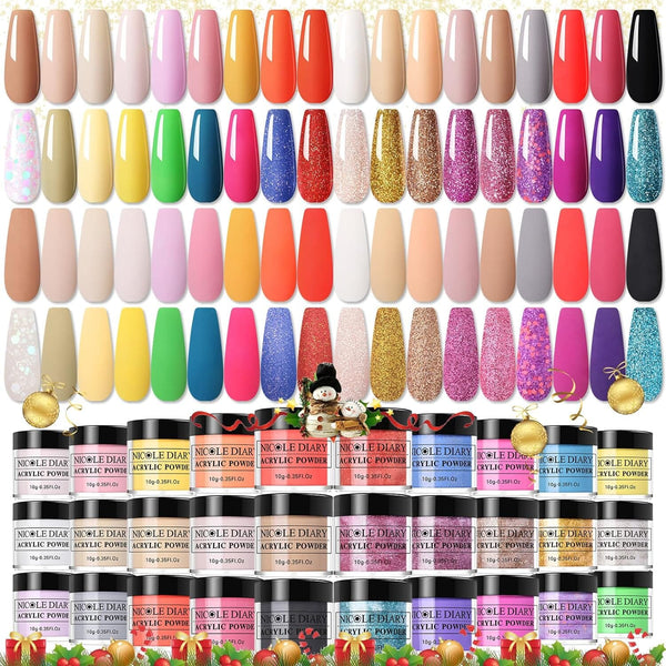 [US ONLY] 36 Colors Acrylic Powder Set Nail Powder NICOLE DIARY 36 Colors Acrylic Powder 