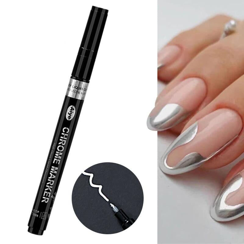 Bright Silver Metal Effect Painting Pen Nail Tools BORN PRETTY 